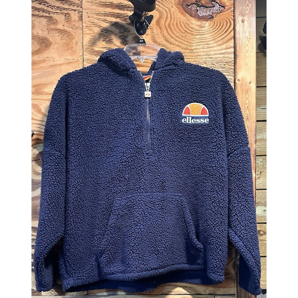 Ellesse Seppy Sherpa Half Zip Pullover Medium Blue